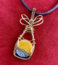 Load image into Gallery viewer, BUMBLEBEE JASPER Wirewrapped PENDANT