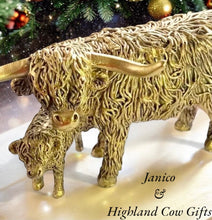 Load image into Gallery viewer, Large BRONZE HIGHLAND COW & CALF