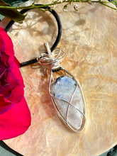 Load image into Gallery viewer, TOURMALINE MOONSTONE WIREWRAP PENDANT