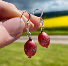 Load image into Gallery viewer, ROSE IRIDESCENT LAMPWORK EARRINGS