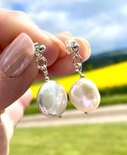 Load image into Gallery viewer, LARGE FRESHWATER CULTURED PEARL EARRINGS