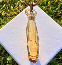 Load image into Gallery viewer, COPAL WIREWRAPPED PENDANT (pendulum drop)