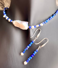 Load image into Gallery viewer, LAPIS & FRESHWATER PEARL SET