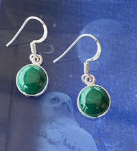 Load image into Gallery viewer, MALACHITE SILVER EARRINGS
