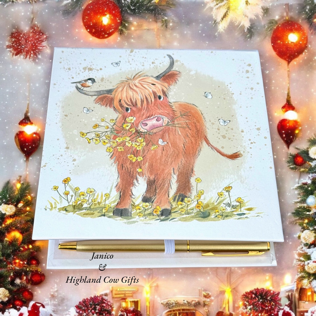 PAPER SHED MEMO BLOCK HIGHLAND COW