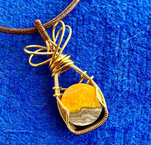 Load image into Gallery viewer, BUMBLEBEE JASPER Wirewrapped PENDANT
