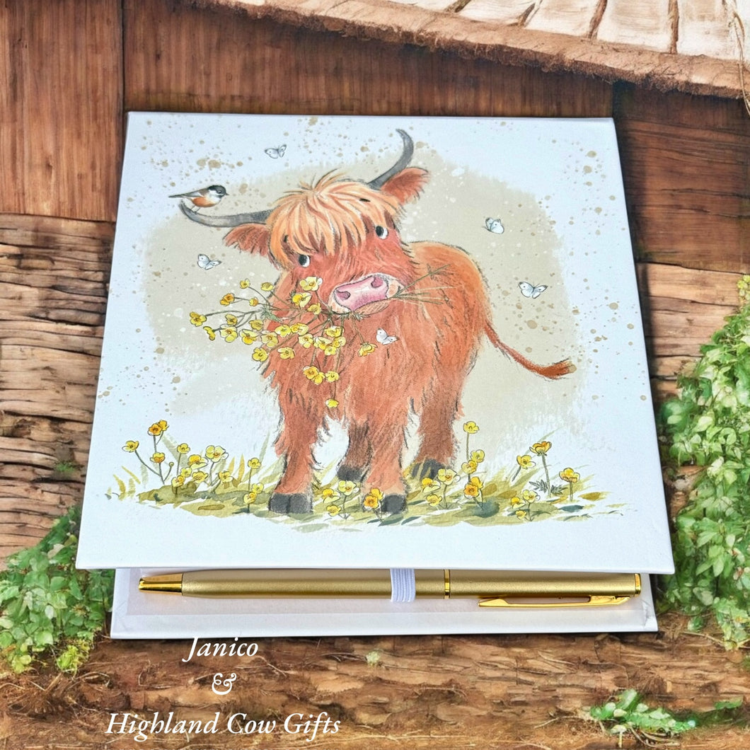 PAPER SHED MEMO BLOCK HIGHLAND COW