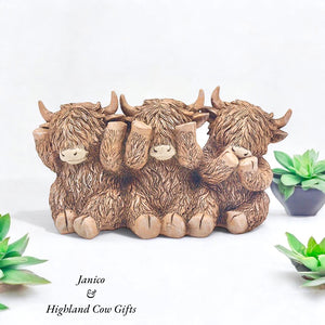 HUGHIE HIGHLAND COW TRIO