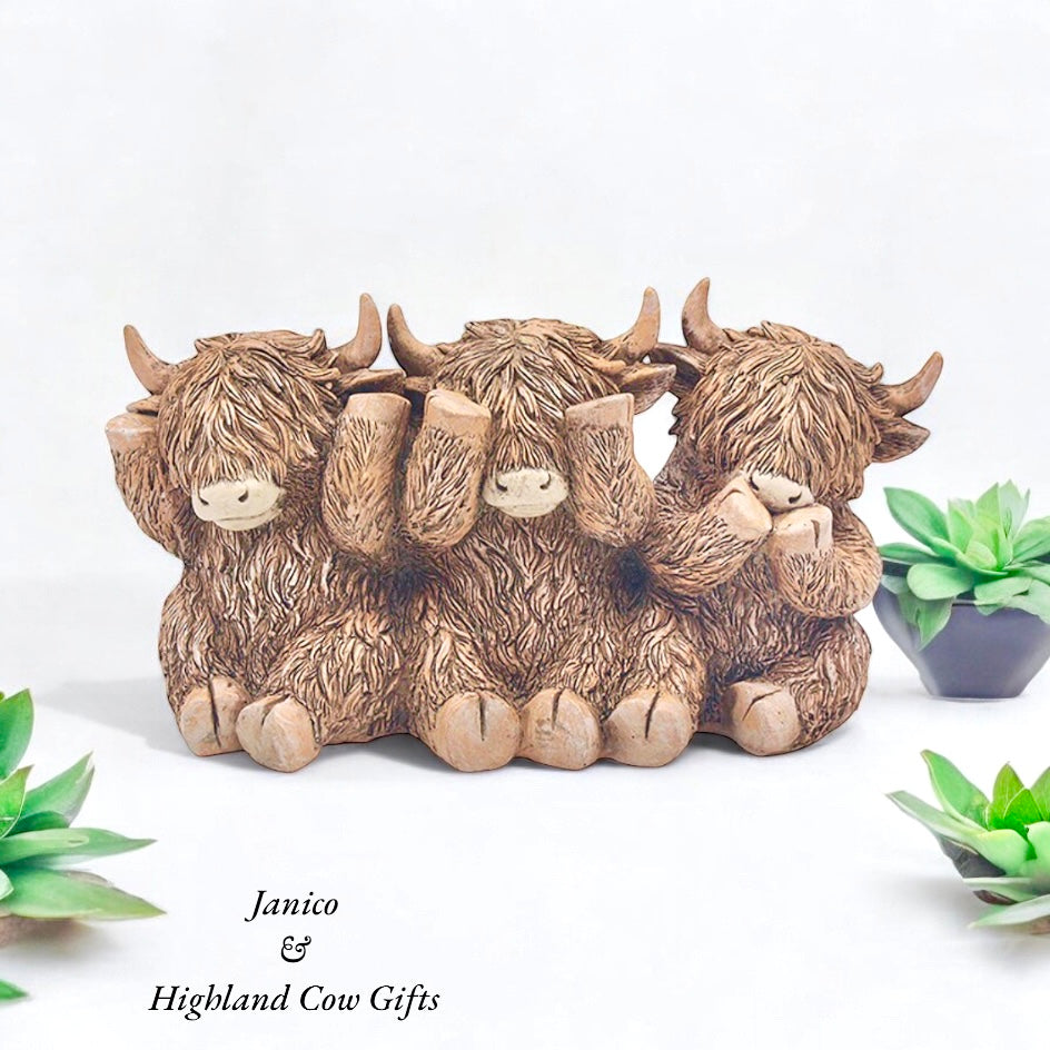 HUGHIE HIGHLAND COW TRIO