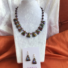 Load image into Gallery viewer, JET PEACOCK NECKLACE SET
