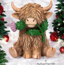 Load image into Gallery viewer, HAPPY HIGHLAND COW with THISTLE
