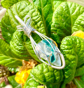 MOSS AGATE  DROP PENDANT