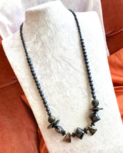 Load image into Gallery viewer, HEMATITE &amp;  LAMPWORK NECKLACE
