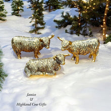 Load image into Gallery viewer, Set of 3 BRONZE MINIATURE HIGHLAND COWS

