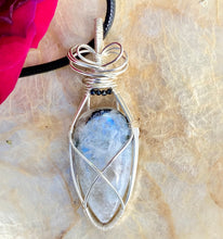 Load image into Gallery viewer, TOURMALINE MOONSTONE WIREWRAP PENDANT
