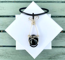 Load image into Gallery viewer, RAINBOW OBSIDIAN WIREWRAPPED PENDANT
