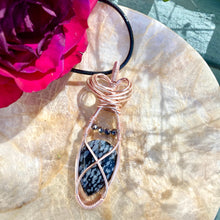 Load image into Gallery viewer, SNOWFLAKE OBSIDIAN PENDANT
