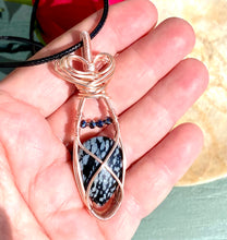 Load image into Gallery viewer, SNOWFLAKE OBSIDIAN PENDANT
