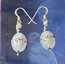 Load image into Gallery viewer, AQUAMARINE IRIDESCENT LAMPWORK EARRINGS
