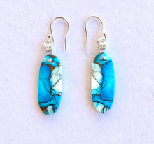 Load image into Gallery viewer, MOHAVE ICE BLUE OVAL EARRINGS

