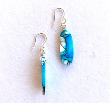 Load image into Gallery viewer, MOHAVE ICE BLUE OVAL EARRINGS
