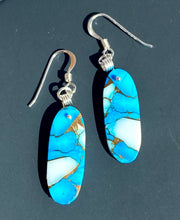 Load image into Gallery viewer, MOHAVE ICE BLUE EARRINGS (OVAL)
