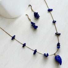 Load image into Gallery viewer, LAPIS LAZULI WING GEM NECKLACE &amp; EARRINGS
