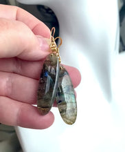 Load and play video in Gallery viewer, LABRADORITE EARRINGS
