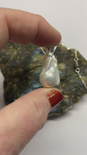Load and play video in Gallery viewer, FRESHWATER NUCLEATED BAROQUE PEARL NECKLACE &amp; Magnetic Clasp
