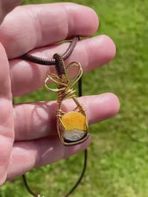 Load and play video in Gallery viewer, BUMBLEBEE JASPER Wirewrapped PENDANT
