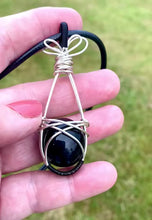 Load and play video in Gallery viewer, RAINBOW OBSIDIAN WIREWRAPPED PENDANT
