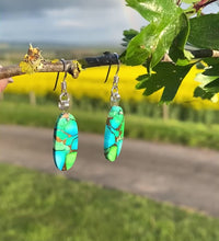 Load and play video in Gallery viewer, MOHAVE ICE GREEN (OVAL) EARRINGS

