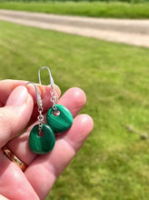 Load and play video in Gallery viewer, MALACHITE DROP EARRINGS
