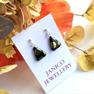 JET PEACOCK EARRINGS