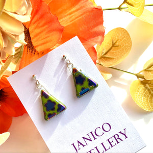 OLIVE PEACOCK EARRINGS